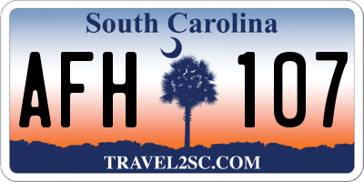 SC license plate AFH107