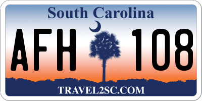 SC license plate AFH108