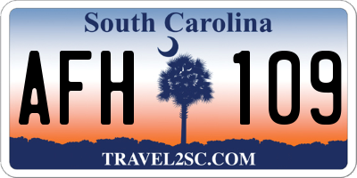 SC license plate AFH109