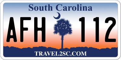 SC license plate AFH112