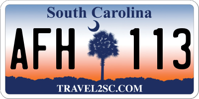 SC license plate AFH113