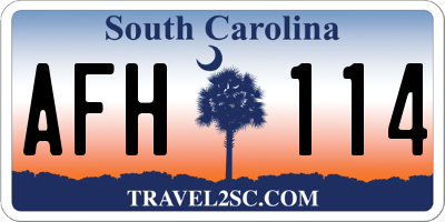 SC license plate AFH114