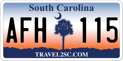 SC license plate AFH115