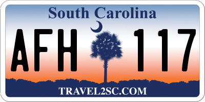 SC license plate AFH117