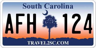 SC license plate AFH124