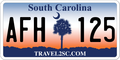 SC license plate AFH125