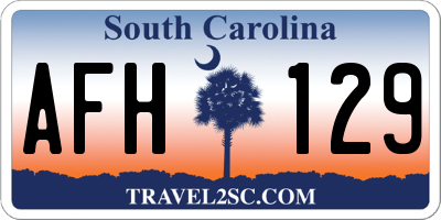 SC license plate AFH129