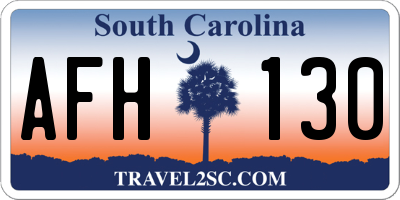 SC license plate AFH130
