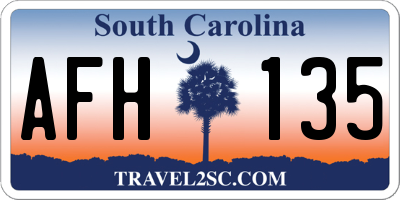 SC license plate AFH135