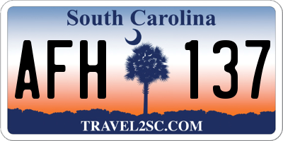 SC license plate AFH137