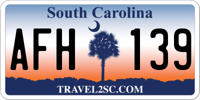 SC license plate AFH139