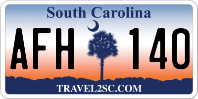 SC license plate AFH140