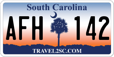 SC license plate AFH142