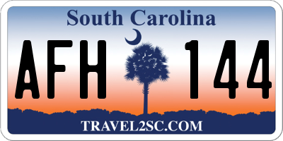 SC license plate AFH144