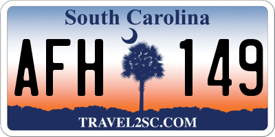 SC license plate AFH149