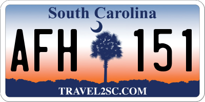 SC license plate AFH151