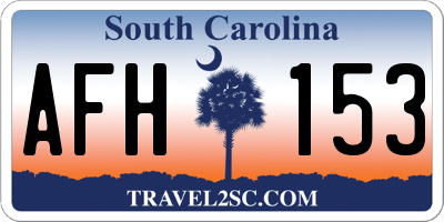 SC license plate AFH153