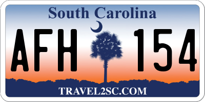 SC license plate AFH154