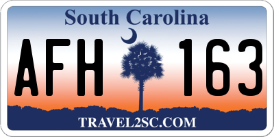 SC license plate AFH163
