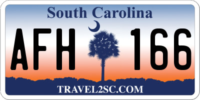 SC license plate AFH166