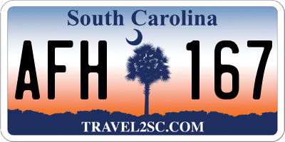 SC license plate AFH167