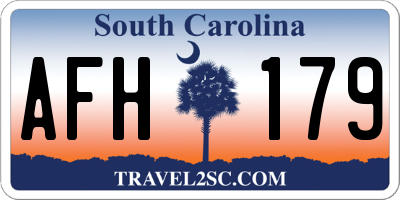 SC license plate AFH179