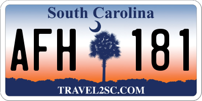 SC license plate AFH181