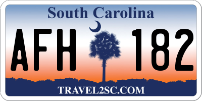 SC license plate AFH182