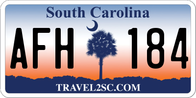 SC license plate AFH184