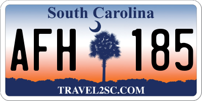 SC license plate AFH185