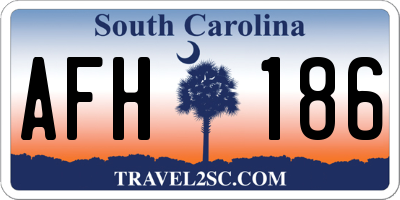 SC license plate AFH186