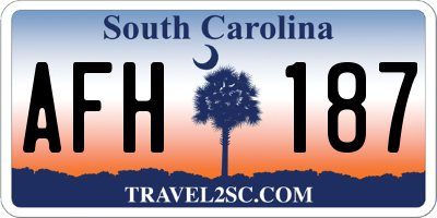 SC license plate AFH187