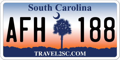 SC license plate AFH188