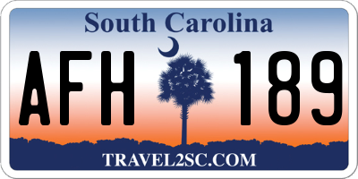SC license plate AFH189