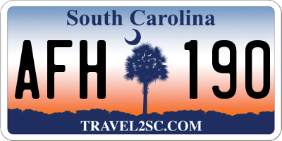 SC license plate AFH190