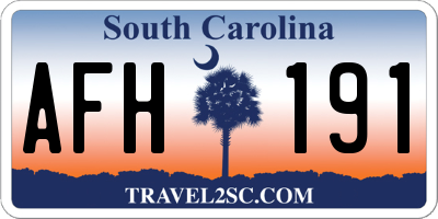 SC license plate AFH191