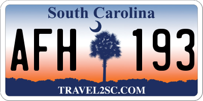 SC license plate AFH193