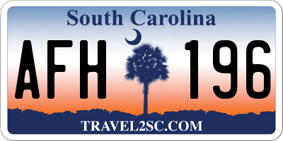 SC license plate AFH196
