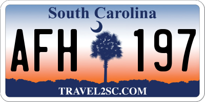 SC license plate AFH197