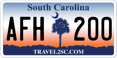 SC license plate AFH200