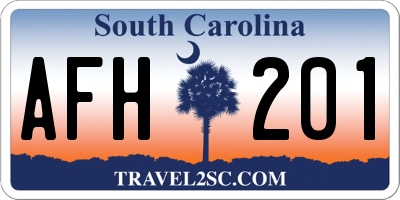 SC license plate AFH201
