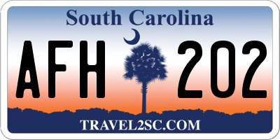 SC license plate AFH202