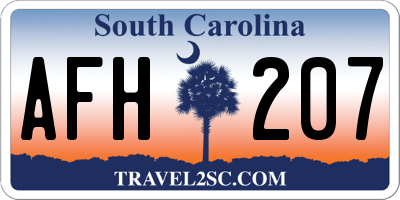 SC license plate AFH207