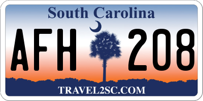 SC license plate AFH208