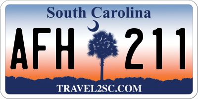 SC license plate AFH211