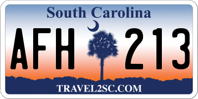 SC license plate AFH213