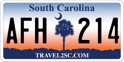 SC license plate AFH214