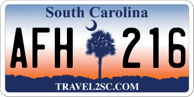 SC license plate AFH216