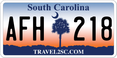 SC license plate AFH218