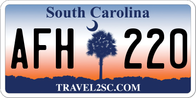 SC license plate AFH220